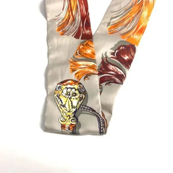 HERMES Twilly Twilly Twilly BandeauScarf Scarf silk gray